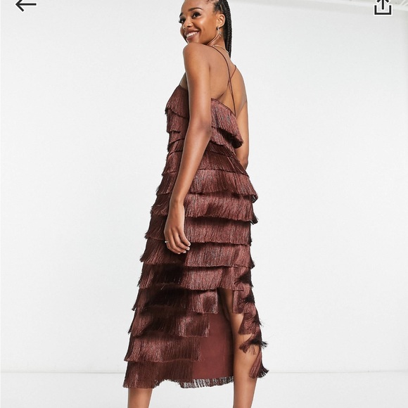 ASOS brown fringe dress. - Picture 2 of 3